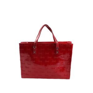 Harrods Womens Vegan Patent Leather Top Handle Red